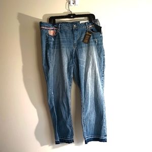 Natural Reflections Embellished Riverside Crop Jeans Size 16 Reg New With Tags